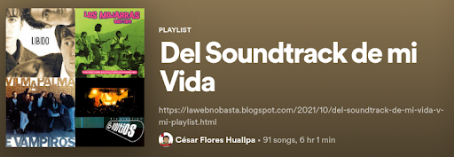 Del Soundtrack de mi Vida (V): Mi Playlist en Spotify